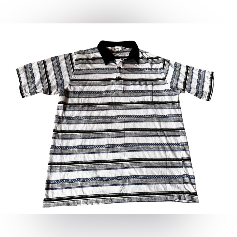 Vintage Classics By Palmland Polo T Shirt Striped Men Size XL
